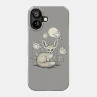 Moonlit Fennec Fox with Desert Flowers Phone Case