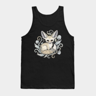 Fennec Fox with Desert Flowers Tank Top