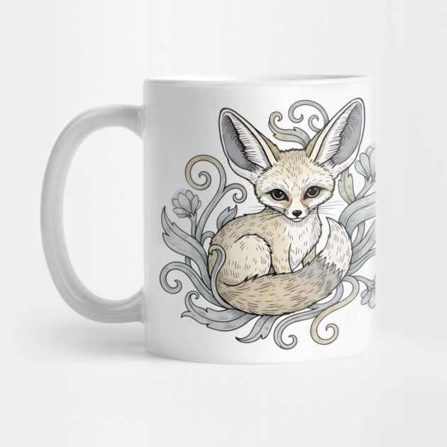 Fennec Fox with Desert Flowers by BirdsnStuff