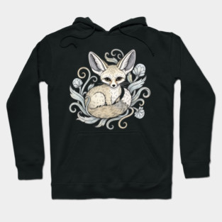 Fennec Fox with Desert Flowers Hoodie