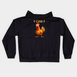 F-CAW-F Shocked Chicken Meme Kids Hoodie