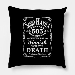 Simo Hayha Finnish Finland Suomi Sisu Whiskey Label Pillow