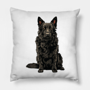 Croatian Sheepdog Dog Illustration Pillow