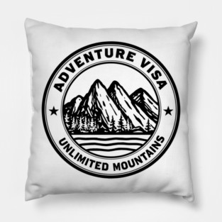 NZ Adventure Visa – Unlimited Mountains Stamp Pillow