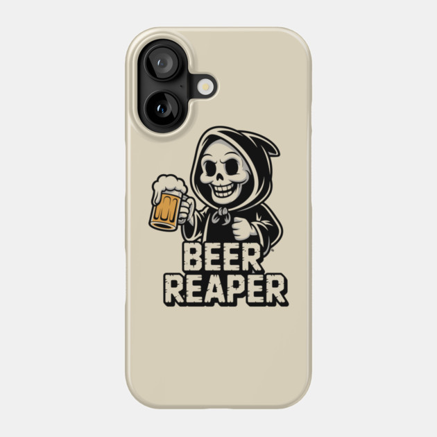 Beer Reaper – Grim Drinker Hoodie Mascot Phone Case by Cosmo Gazoo