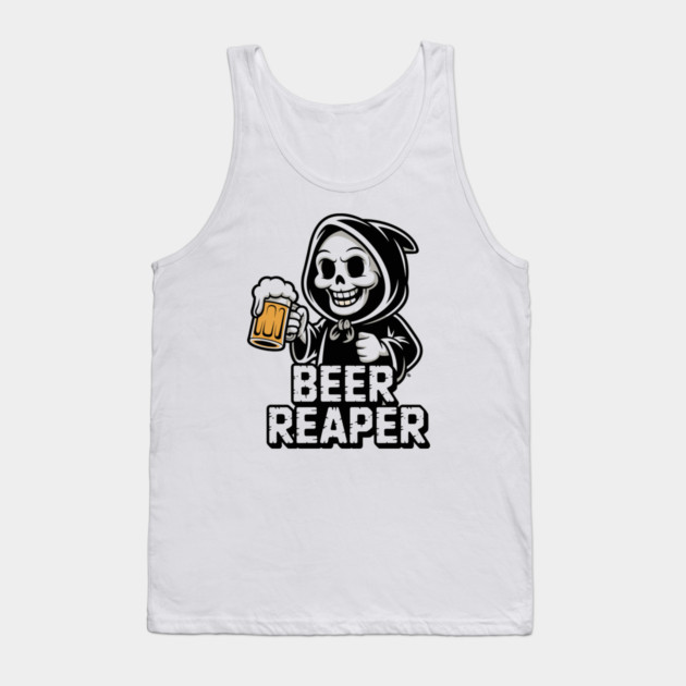 Beer Reaper – Grim Drinker Hoodie Mascot Tank Top by Cosmo Gazoo