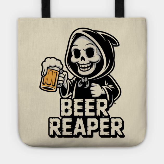 Beer Reaper – Grim Drinker Hoodie Mascot Tote by Cosmo Gazoo