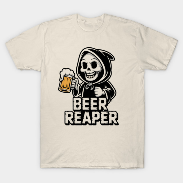 Beer Reaper – Grim Drinker Hoodie Mascot T-Shirt by Cosmo Gazoo