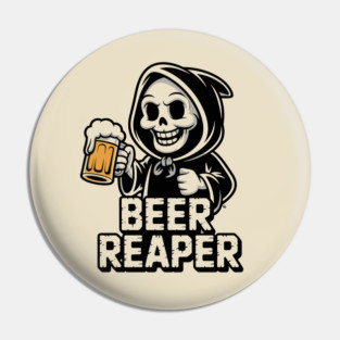 Beer Reaper – Grim Drinker Hoodie Mascot Pin