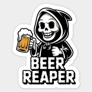 Beer Reaper – Grim Drinker Hoodie Mascot Magnet