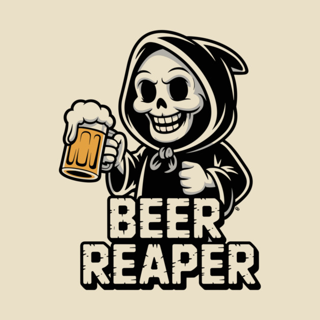 Beer Reaper – Grim Drinker Hoodie Mascot by Cosmo Gazoo