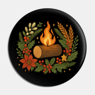 Yule log Pin