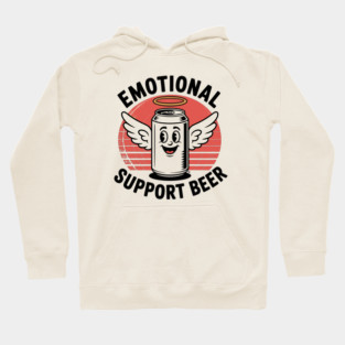 Emotional Support Beer – Retro Angel Can Hoodie