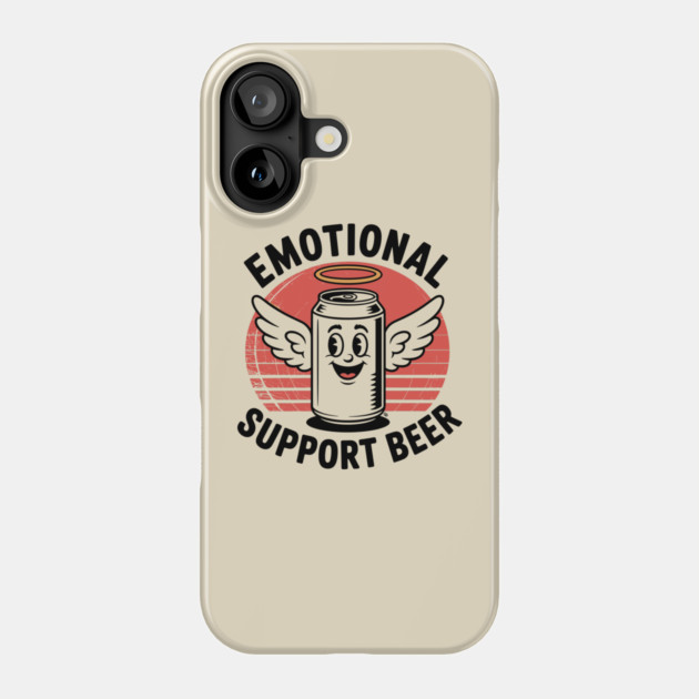 Emotional Support Beer – Retro Angel Can Phone Case by Cosmo Gazoo