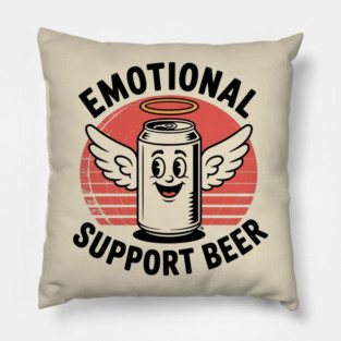 Emotional Support Beer – Retro Angel Can Pillow