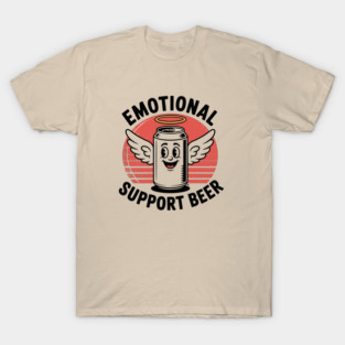 Emotional Support Beer – Retro Angel Can T-Shirt