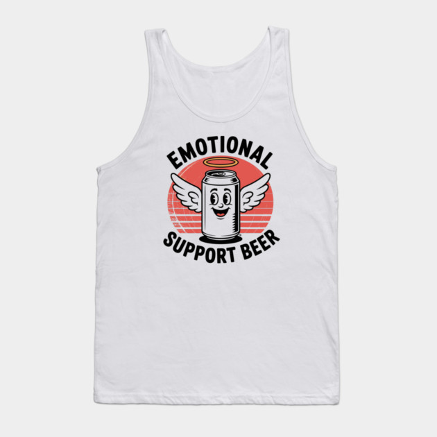 Emotional Support Beer – Retro Angel Can Tank Top by Cosmo Gazoo