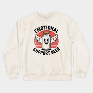 Emotional Support Beer – Retro Angel Can Crewneck Sweatshirt