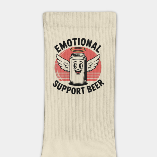 Emotional Support Beer – Retro Angel Can by Cosmo Gazoo