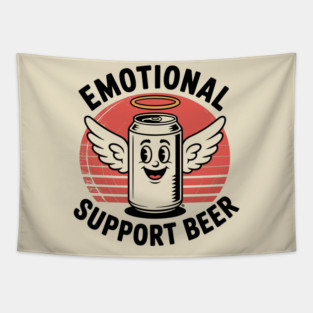 Emotional Support Beer – Retro Angel Can Tapestry