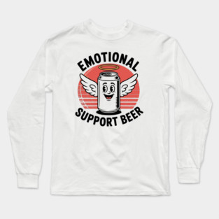 Emotional Support Beer – Retro Angel Can Long Sleeve T-Shirt