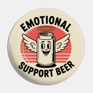 Emotional Support Beer – Retro Angel Can Pin