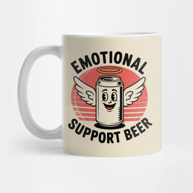Emotional Support Beer – Retro Angel Can by Cosmo Gazoo