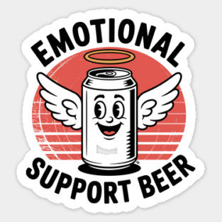 Emotional Support Beer – Retro Angel Can Magnet