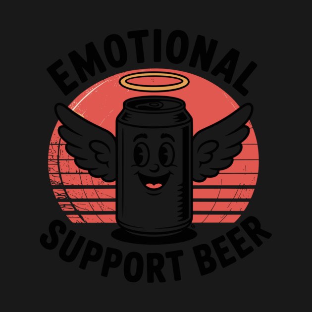 Emotional Support Beer – Retro Angel Can by Cosmo Gazoo