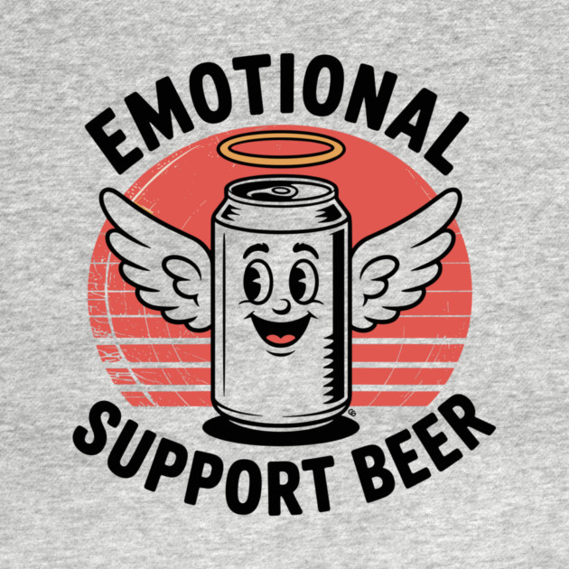 Emotional Support Beer – Retro Angel Can by Cosmo Gazoo