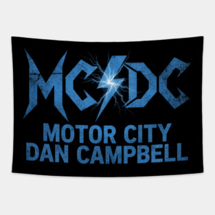 Detroit Lions MCDC Motor City And Dan Campbell Tapestry