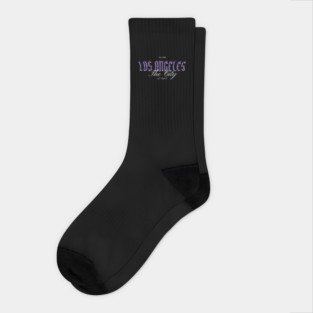 Los Angeles Chrome Effect Typography - The City of Angels Est. 1781 Socks