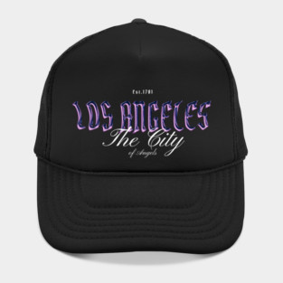 Los Angeles Chrome Effect Typography - The City of Angels Est. 1781 Hat
