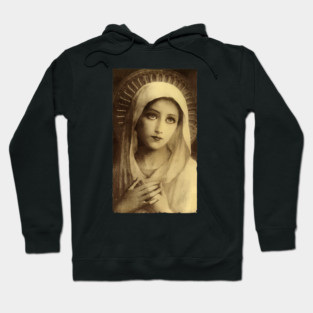 Holy Mother Mary Mother of Jesus Vintage Catholic Art Hoodie