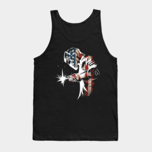 Worker Welder American Flag Tank Top