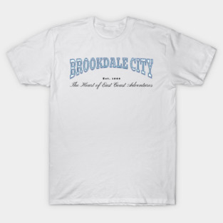 Brookdale City Chrome Effect Typography - The Heart of East Coast Adventures Est. 1886 T-Shirt