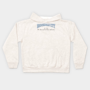Brookdale City Chrome Effect Typography - The Heart of East Coast Adventures Est. 1886 Kids Hoodie