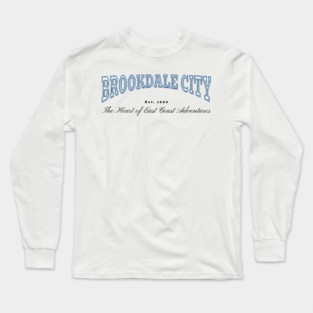 Brookdale City Chrome Effect Typography - The Heart of East Coast Adventures Est. 1886 Long Sleeve T-Shirt