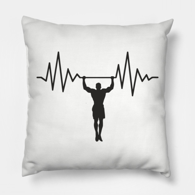 Heartbeat Workout Addict Gym Life Pillow by Anticorporati
