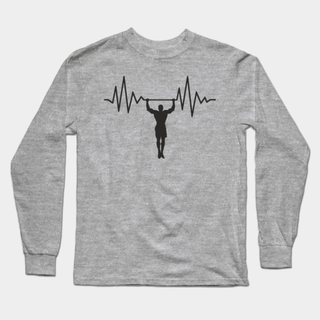 Heartbeat Workout Addict Gym Life Long Sleeve T-Shirt by Anticorporati