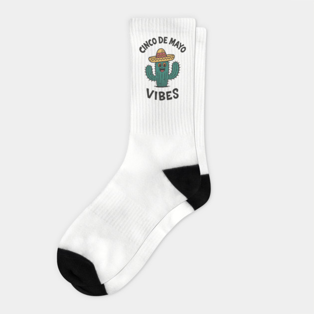 Cinco de Mayo Vibes Mexican Fiesta Mood Socks by Anticorporati