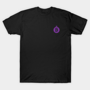 Bitcoin Christmas Ornament Crypto Design Purple T-Shirt
