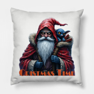 Frostbite Santa &amp; His Mischief Elf. Pillow