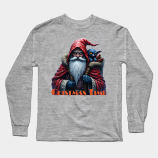 Frostbite Santa &amp; His Mischief Elf. Long Sleeve T-Shirt