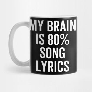 My Brain is 80% Song Lyrics Mug