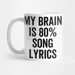 My Brain is 80% Song Lyrics Mug