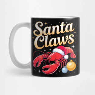 Santa Claws Funny Christmas Lobster Beach for Family Dinner Mug