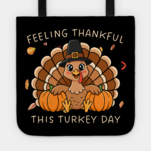 Thankful Turkey with Pumpkins Tote