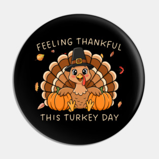 Thankful Turkey with Pumpkins Pin