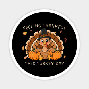 Thankful Turkey with Pumpkins Magnet